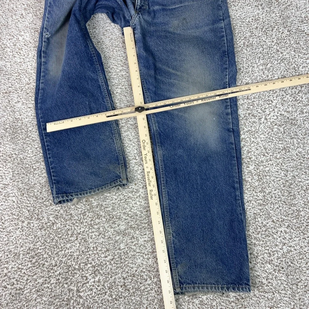 Vintage OshKosh Bgosh Jeans Mens 38x32 Blue Flannel Lined Plaid Straight Leg USA